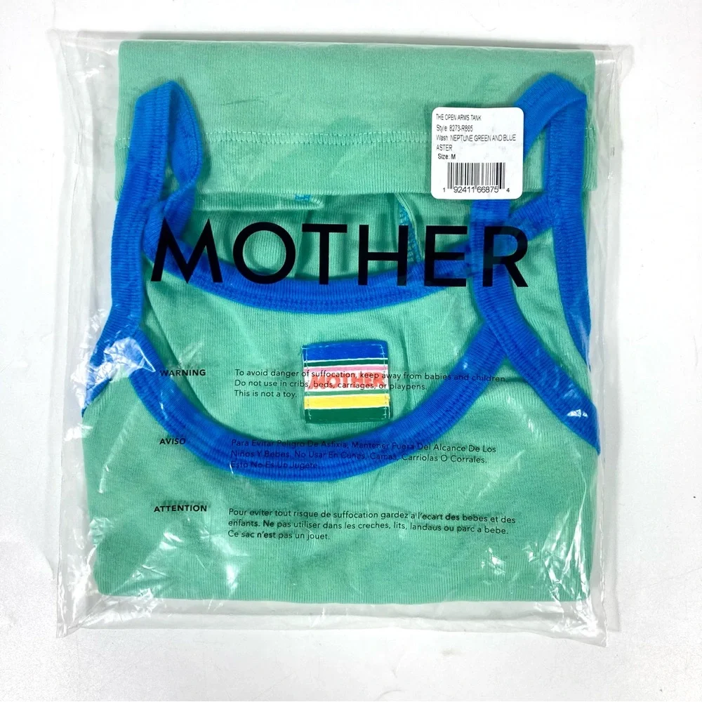 Mother The Open Arms Tank Top Neptune Green And Blue Aster XS M NWT - Picture 10 of 16